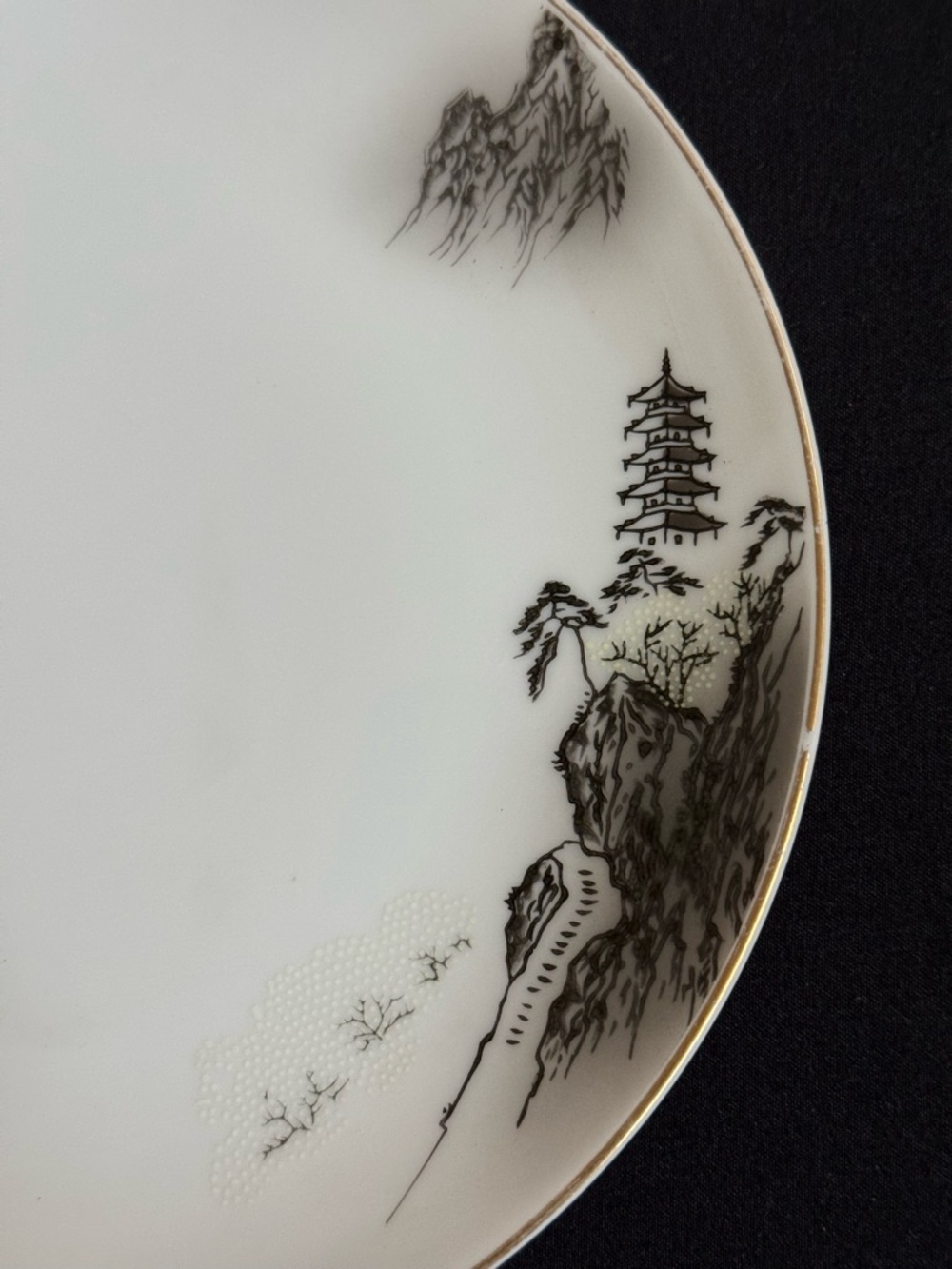 Vintage Fukagawa Arita Hand painted Handmade Japanese Art Deco Plate